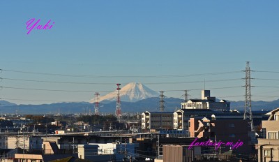 雪をかぶった富士山