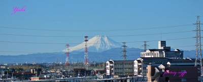富士山に雪